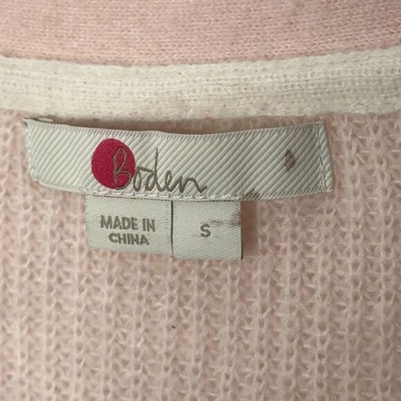Boden Cardigan Sweater Womens Sz Small Blush Pink Maggie Rhinestone Knit V Neck - Picture 6 of 10